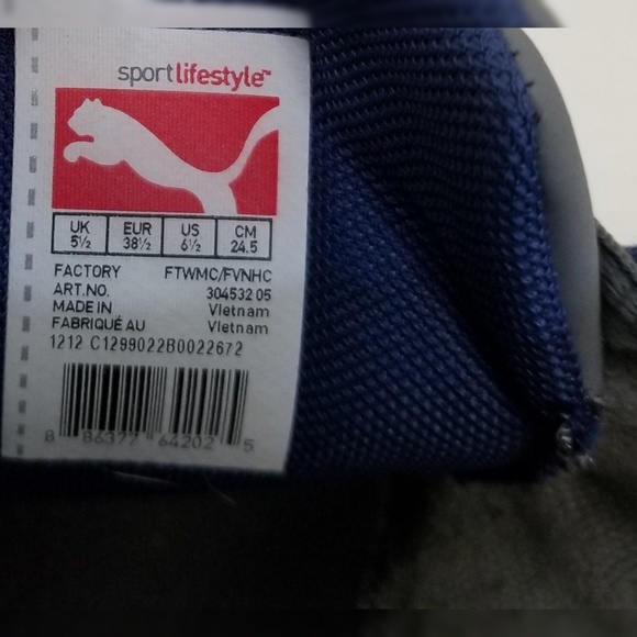 Puma 6.5 Sneakers Running Shoes Gray Blue Lime - Picture 8 of 8